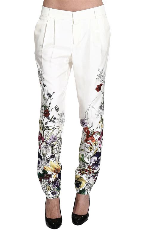 gucci floral pants similar|gucci high waisted pants.